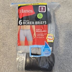 Hanes Black and Gray Boxer Briefs for Men